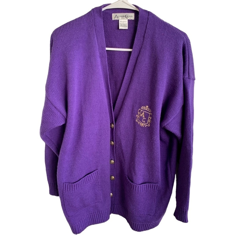 Vintage Cardigan Sweater Alison Craig Size Large